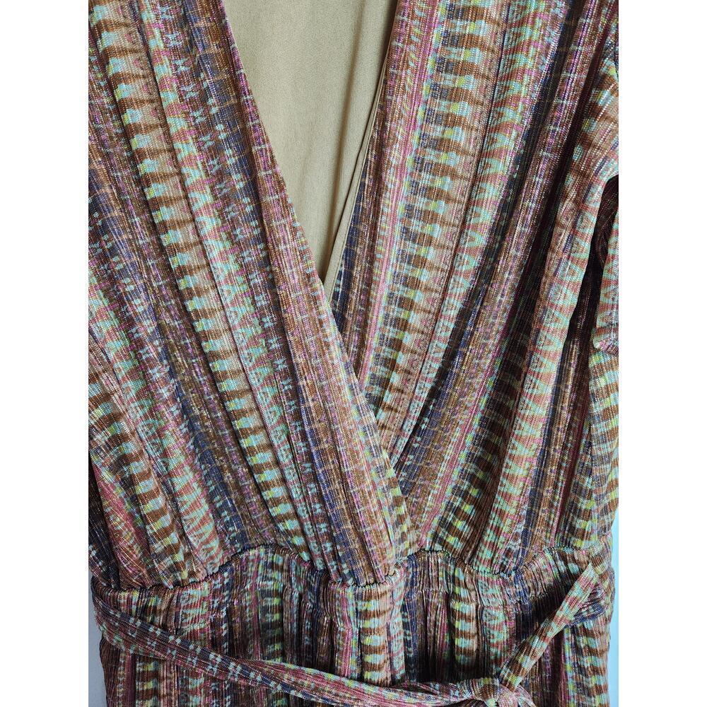 Ramy Brook Chelsea metallic ruffle tie dress no size tag, measures s 4/6 resort - Picture 3 of 11